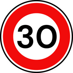 Circular Speed Limit 30 Traffic Sign © Oualid