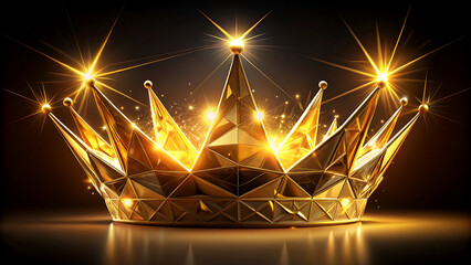 Golden crown with sparkling lights a symbol of royalty and power perfect for luxury branding and awards