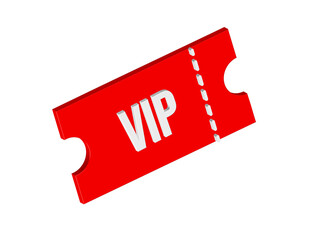 Simple 3D illustration of a VIP ticket icon