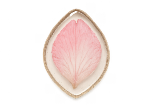 Pink petal soap bar in almond shape
