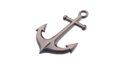 Steel anchor isolated on transparent background.
