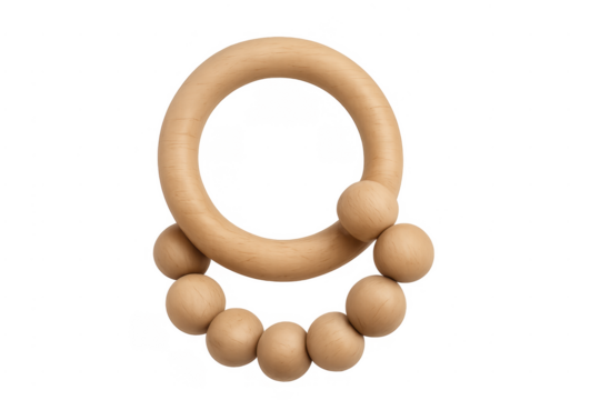 Wooden baby montessori teether rattle toy
