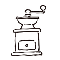 コーヒーミルの手書きイラスト