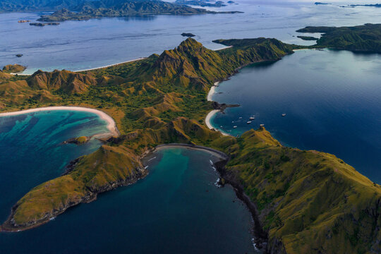 padar island daylight aerial view