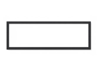 Rectangular dark gray border frame casting a shadow on a blank background, displaying space for content