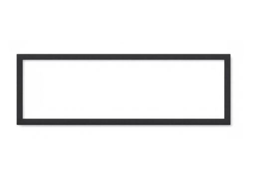 Rectangular dark gray border frame casting a shadow on a blank background, displaying space for content