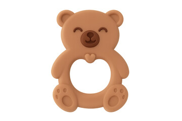 Obraz premium Cute brown teddy bear teether for baby