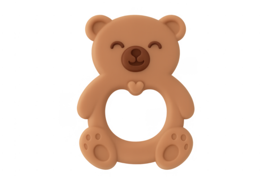 Cute brown teddy bear teether for baby