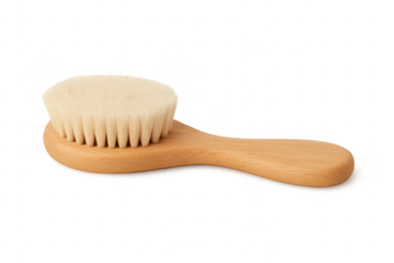 Wooden baby brush with soft natural bristles