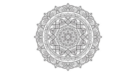 Intricate vector mandala design symmetrical geometric nature patterns black white