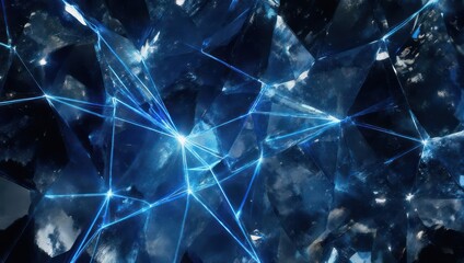 Abstract digital network connections, glowing blue lines, data transfer visualization.