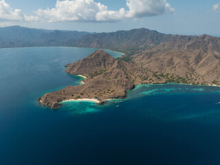 padar island daylight aerial view