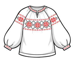 Romanian traditional Shirt Flat Vector
