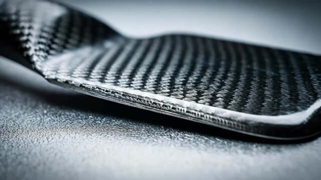 Medium shot capturing the sleek carbon fiber scraper with a nonreactive coating emphasizing its lightweight design and superior wear resistance.
