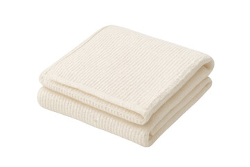 Folded off-white textile blanket providing comfort and warmth