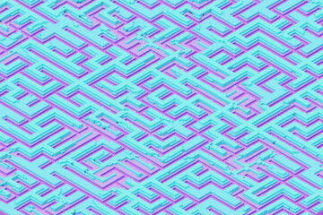 Isometric maze with intricate patterns and a three-dimensional design, offering a visually engaging and complex structure