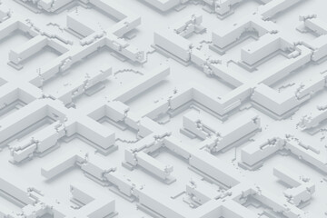 Isometric maze with intricate patterns and a three-dimensional design, offering a visually engaging and complex structure