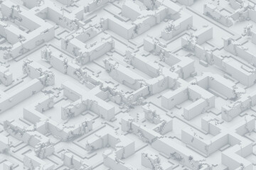 Isometric maze with intricate patterns and a three-dimensional design, offering a visually engaging and complex structure