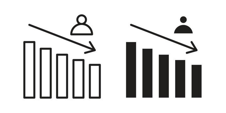 Attrition icon. Vector linear icons. simple flat icons