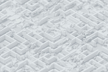 Isometric maze with intricate patterns and a three-dimensional design, offering a visually engaging and complex structure