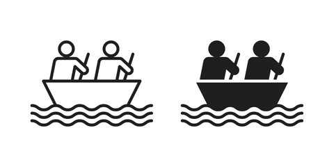Boat race icon. Vector linear icons. simple flat icons