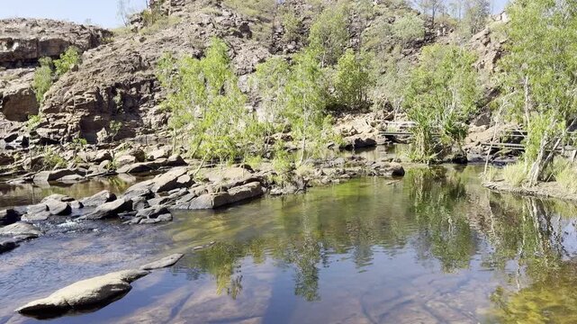 beautiful landscape around edith falls, nitmiluk, near Katherine in the outback of the Northern Territory of Australia, a popular travel destination.