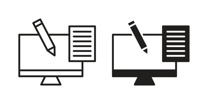 Blended learning icon. Vector linear icons. simple flat icons