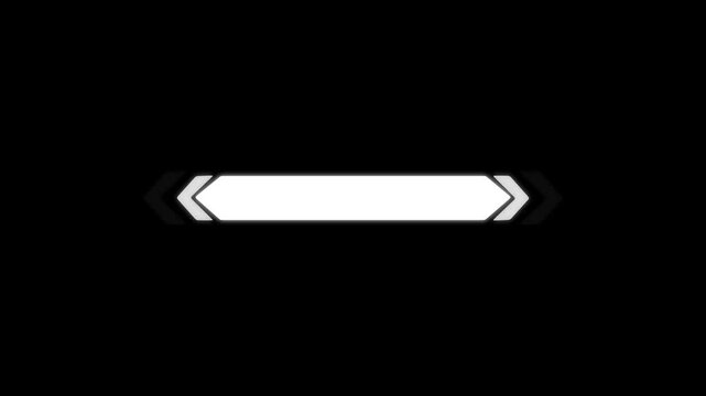 White Neon Arrow Banner with Chevron Accents on Black Background image photo