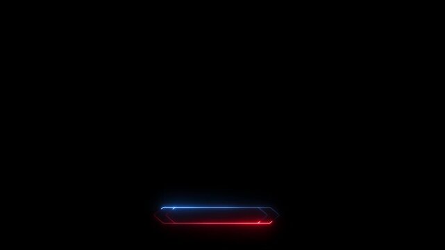 Red and Blue Neon Hexagonal Banner with Black Background image photo