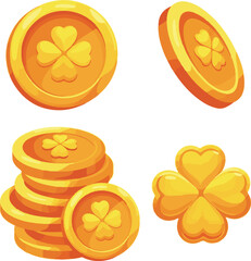 vector illustration of a set of golden coins