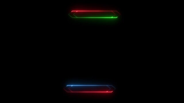 Dual Neon Banners Green- Red and Blue- Red on Black Background image photo