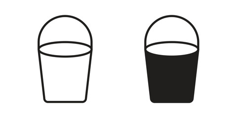Bucket icon. Vector linear icons. simple flat icons