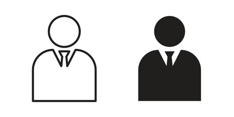 Businessman icon. Vector linear icons. simple flat icons