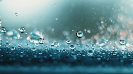 Abstract 4K 3D animation of a single water drop creating ripples on a blue liquid surface seamless loop background top view of calm and serene waves meditation - Powered by Adobe