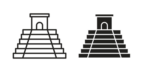 Chichen Itza icon. Vector linear icons. simple flat icons