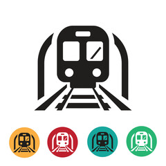 Modern subway train icon for transportation design projects, including railway travel, urban transit maps, or stylish travel app interfaces