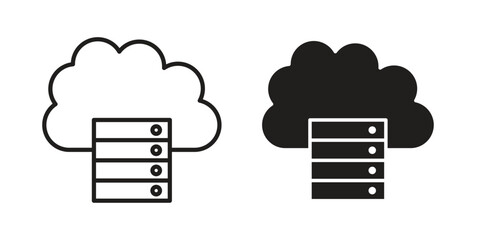 Cloud server icon. Vector linear icons. simple flat icons