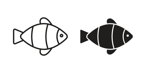 Fototapeta premium Clown fish icon. Vector linear icons. simple flat icons