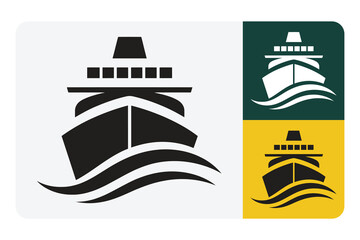 Stylish cruise ship icons for travel agency branding or maritime industry designs showcasing adventure and exploration, perfect for logo or app design projects