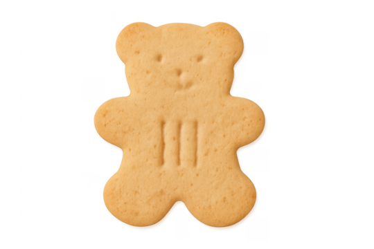 Teddy bear shaped biscuit providing sweet snack for children