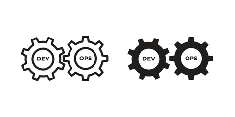 Devops icon. Vector linear icons. simple flat icons