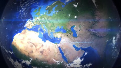 Earth Map Zoom to Samsun City in Turkey - Powered by Adobe