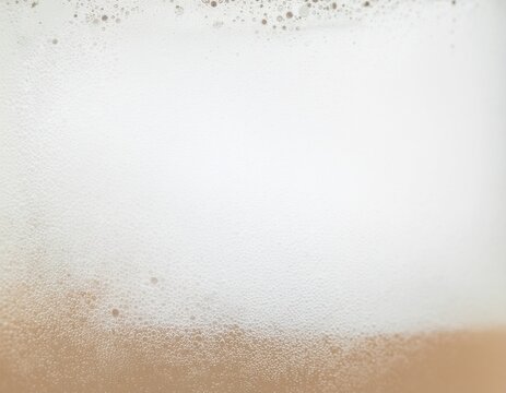 Close-up of beer foam, showing bubbles and texture.
