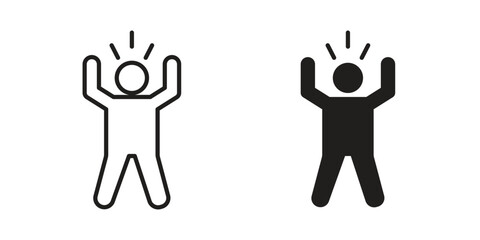 Irritated human icon. Vector linear icons. simple flat icons
