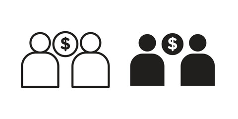 Joint account icon. Vector linear icons. simple flat icons.