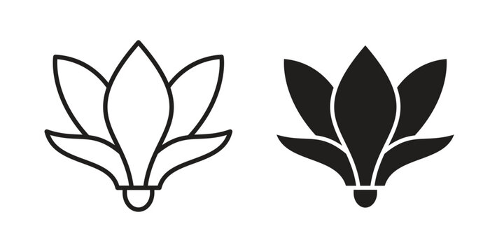 Magnolia icon. Vector linear icons. simple flat icons