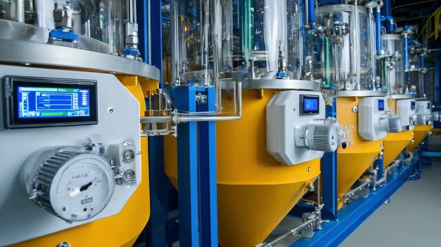 Medium angle of hightech sensors integrated into resin blending equipment facilitating automated adjustments through intelligent monitoring systems.