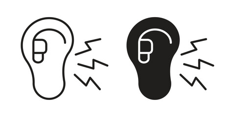 Otitis icon. Vector linear icons. simple flat icons