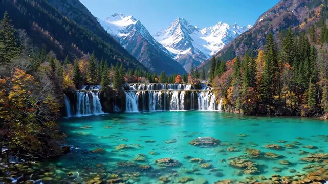 Jiuzhaigou Landscape Forest Natural Scenery