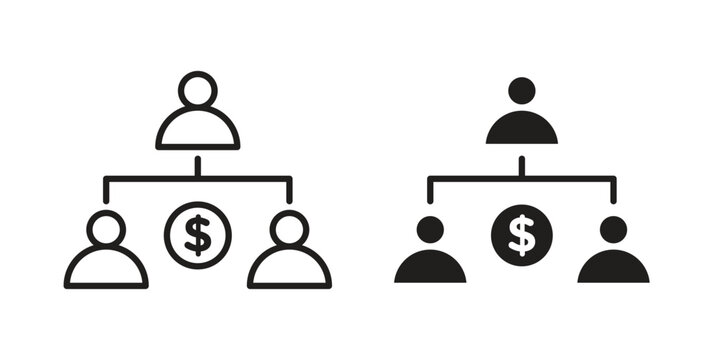 Ponzi scheme icon. Vector linear icons. simple flat icons